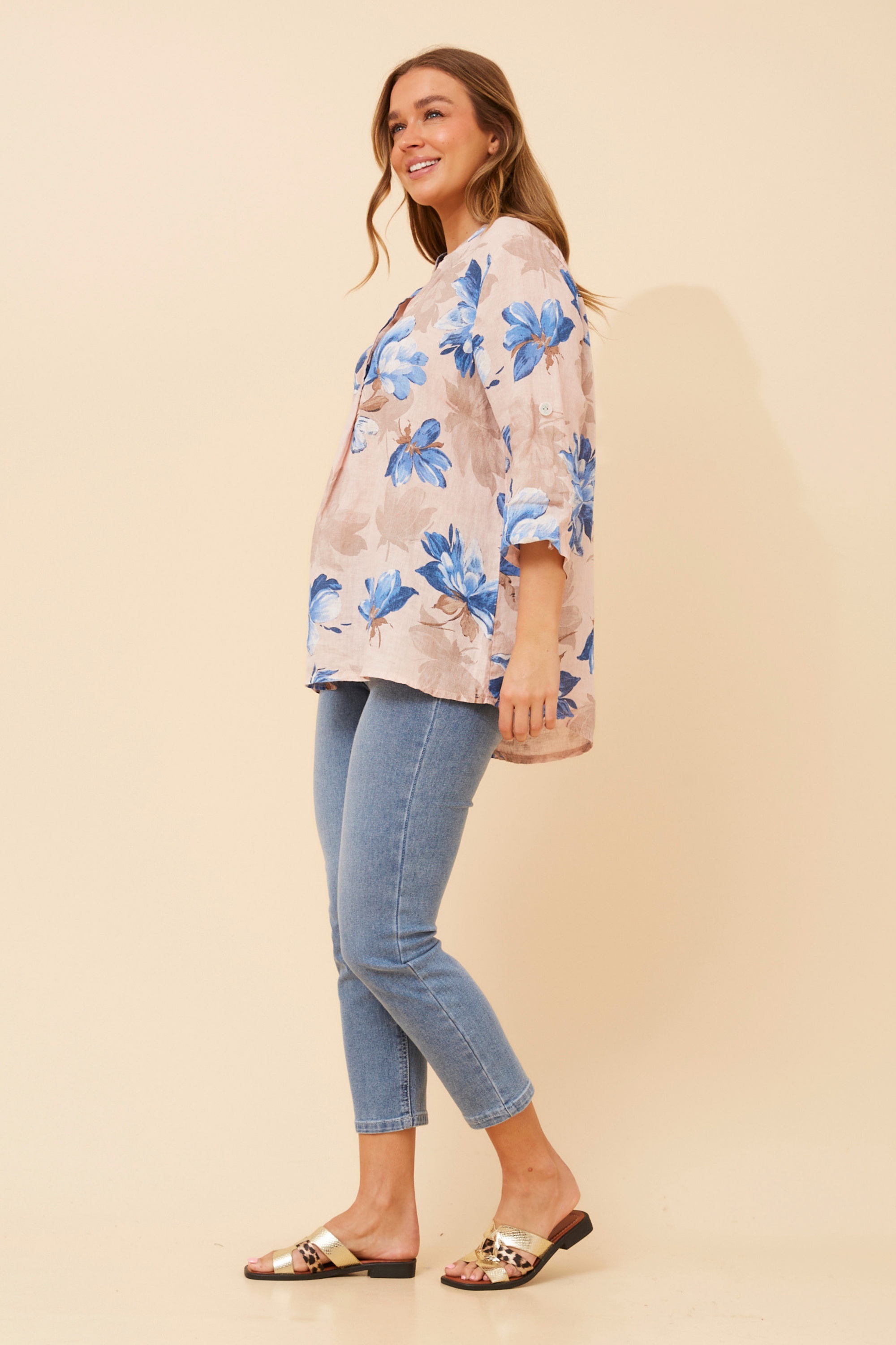 IVALDA FLORAL LINEN TOP