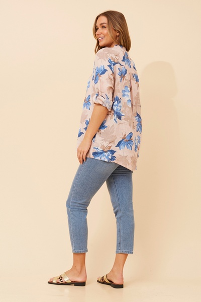 IVALDA FLORAL LINEN TOP