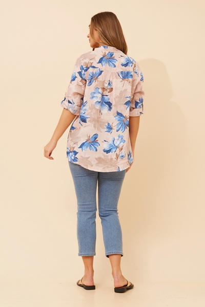IVALDA FLORAL LINEN TOP