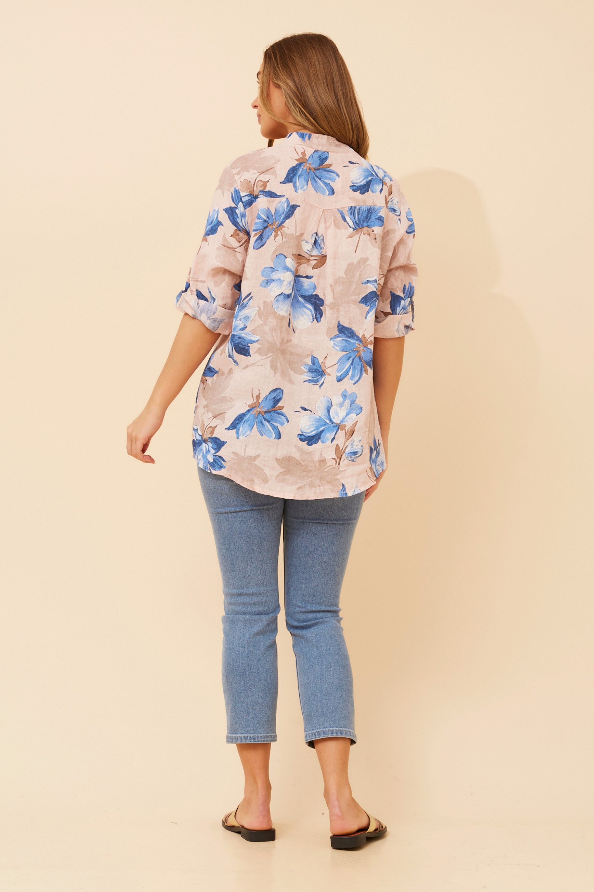 IVALDA FLORAL LINEN TOP