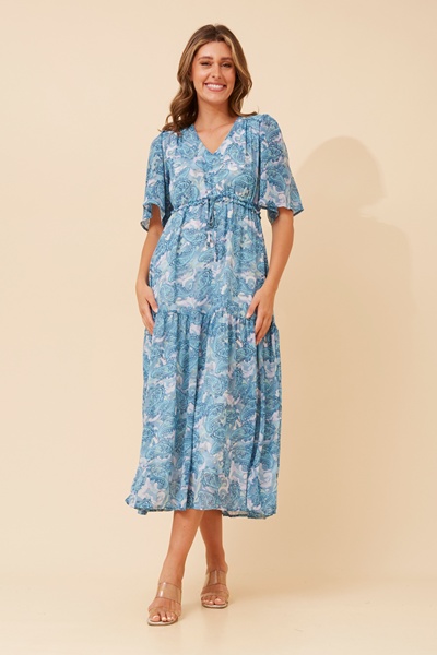 IVANA PAISLEY PRINT MAXI DRESS