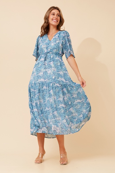 IVANA PAISLEY PRINT MAXI DRESS