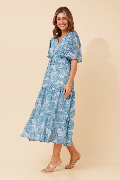 IVANA PAISLEY PRINT MAXI DRESS