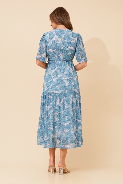 IVANA PAISLEY PRINT MAXI DRESS