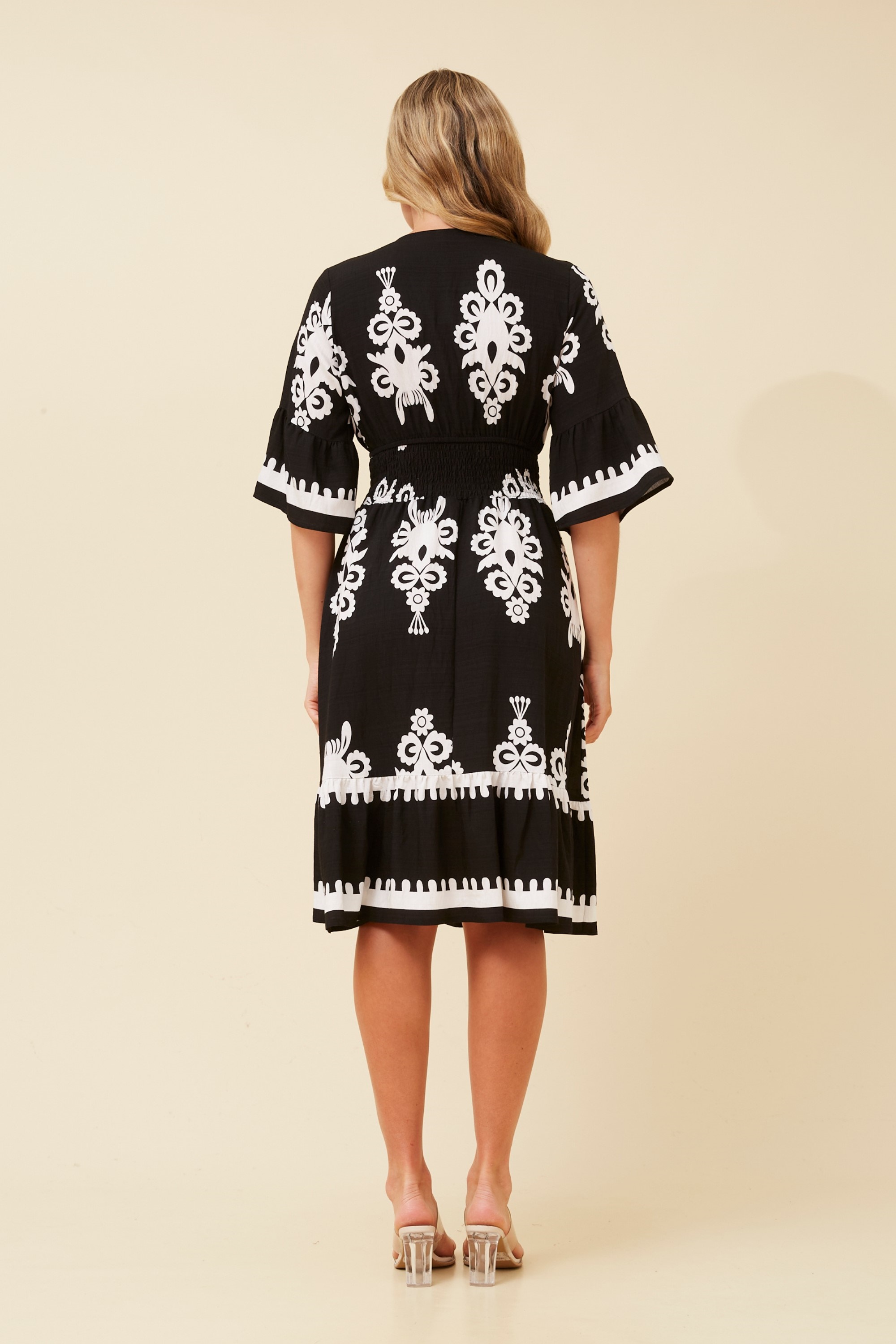 IZABELLA BORDER PRINT DRESS