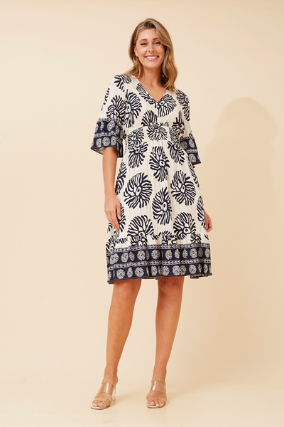 IZABELLA BORDER PRINT DRESS