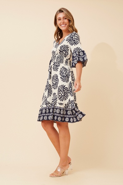 IZABELLA BORDER PRINT DRESS