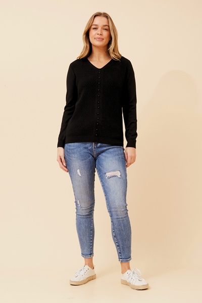IZETTE PEARL EMBELLISHED KNIT JUMPER
