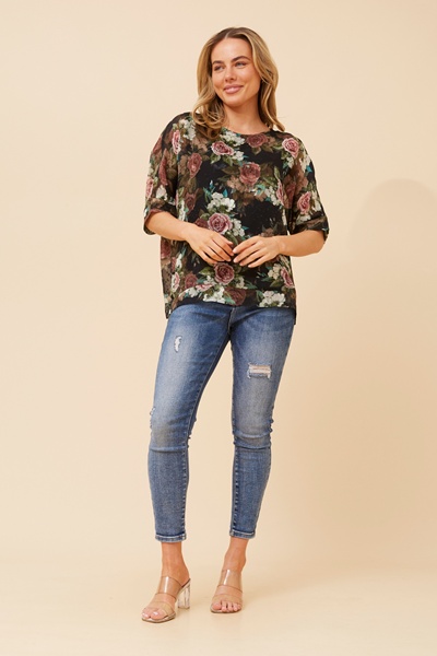 JACOBA FLORAL PRINT TOP