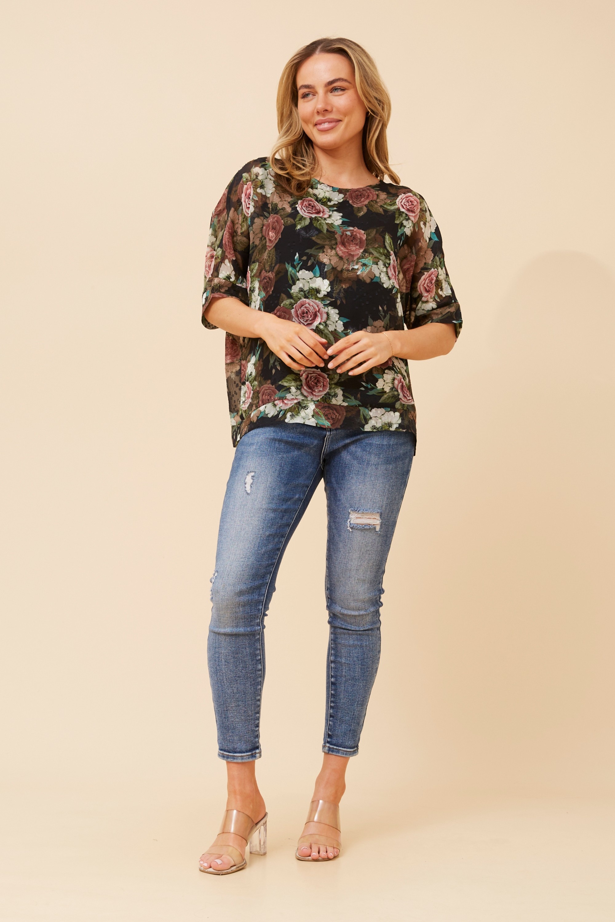 JACOBA FLORAL PRINT TOP