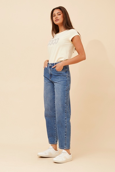 JAELYN DENIM BARREL PANTS