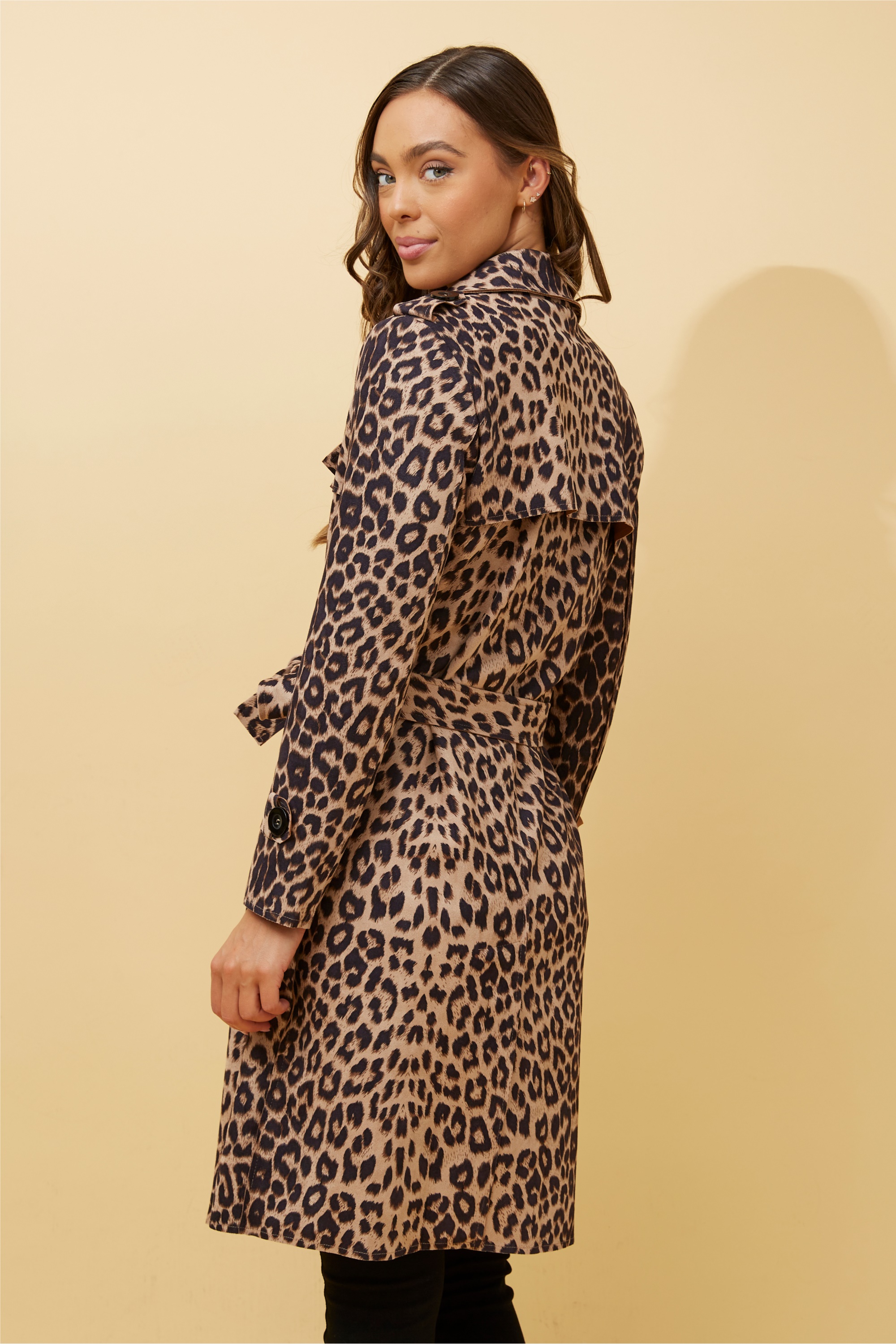 Animal print trench hotsell