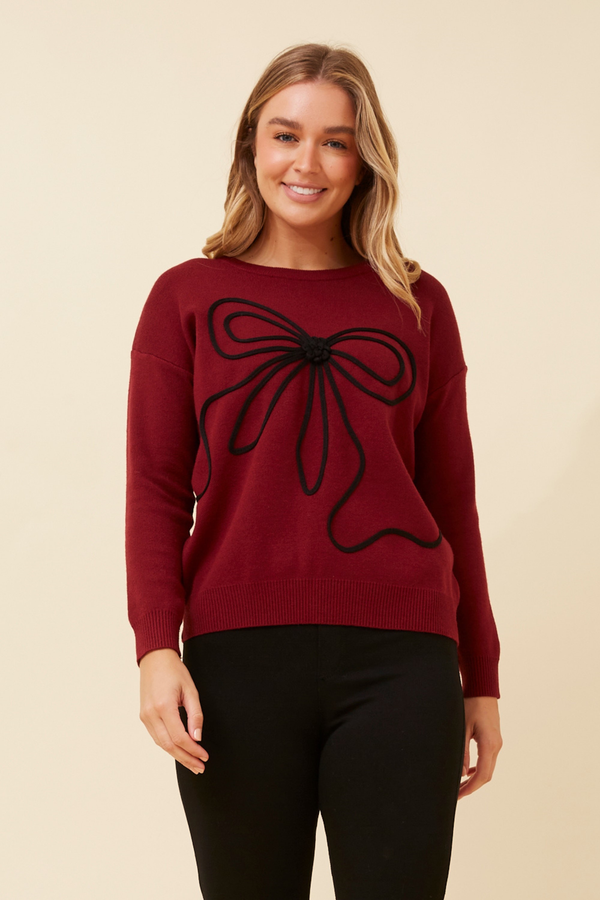 JAKE BOW KNIT PULLOVER