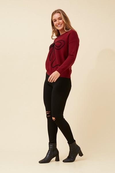 JAKE BOW KNIT PULLOVER