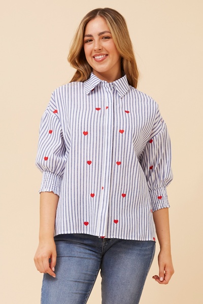 JALISSA HEART EMBROIDERED SHIRT