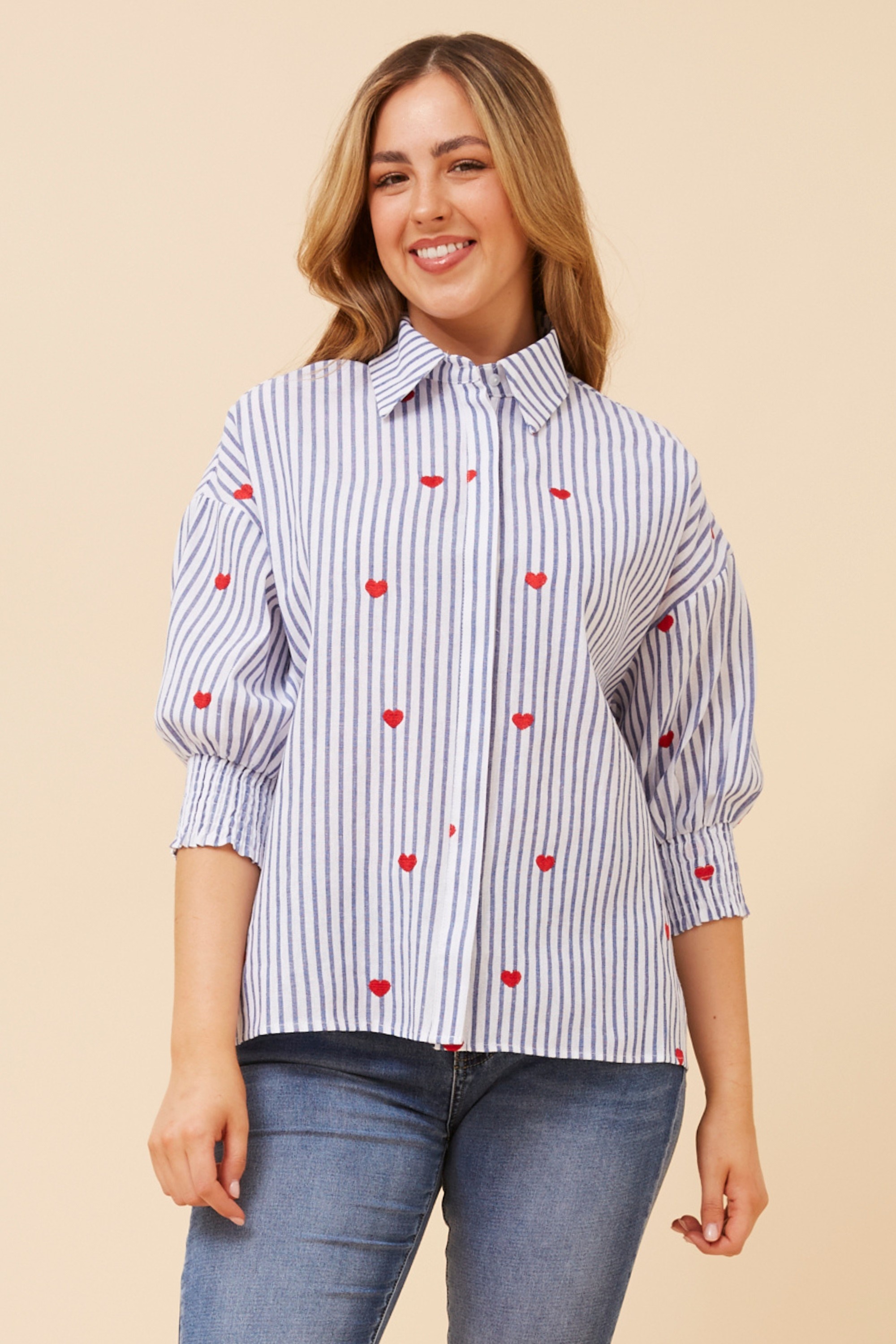 JALISSA HEART EMBROIDERED SHIRT
