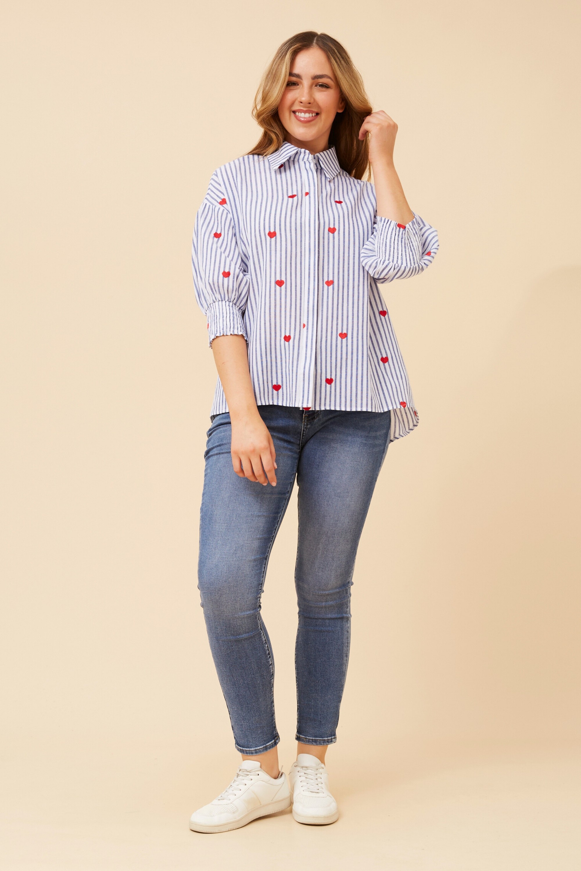 JALISSA HEART EMBROIDERED SHIRT