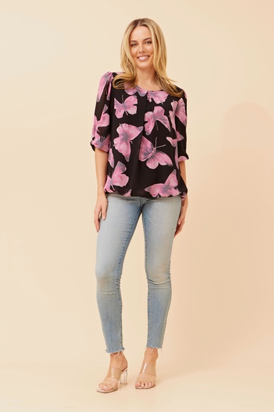 JAMARI BUTTERFLY PRINT TOP