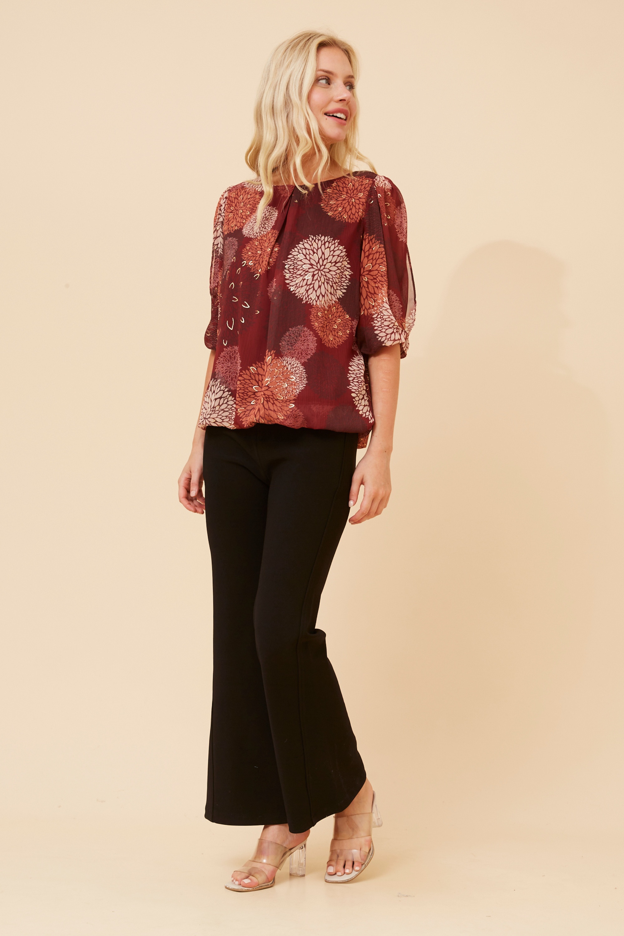 JAMARI FOIL PRINT BLOUSE
