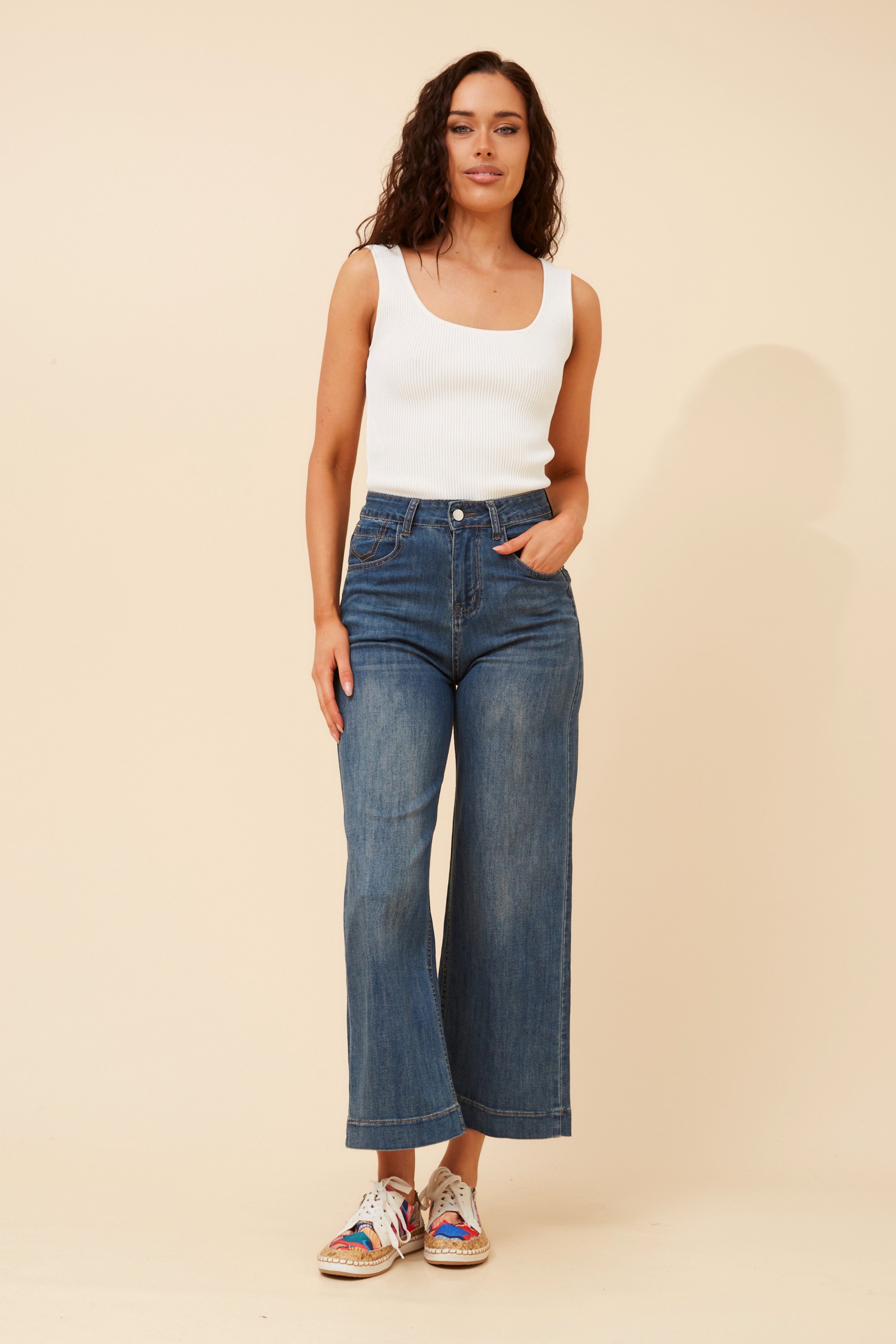 JAMES WIDE LEG DENIM PANTS