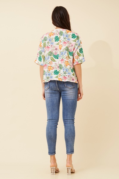 JAMILA FLORAL LINEN TOP