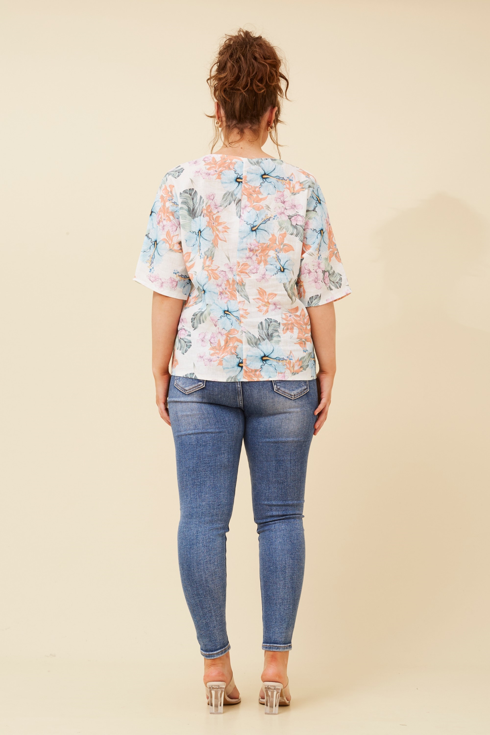 JAMILA FLORAL LINEN TOP