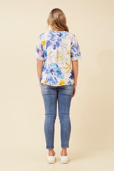 JAMILA FLORAL LINEN TOP