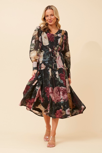 JANAE FLORAL MIDI DRESS