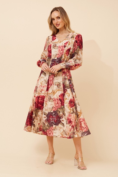 JANAE FLORAL MIDI DRESS