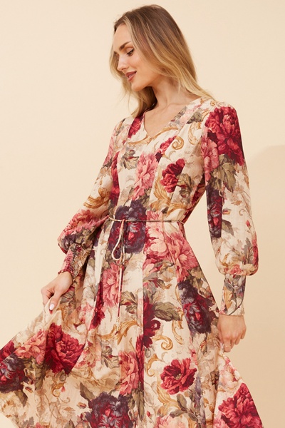 JANAE FLORAL MIDI DRESS