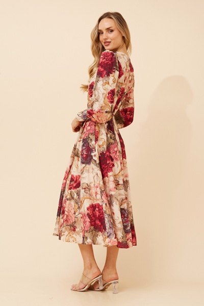 JANAE FLORAL MIDI DRESS