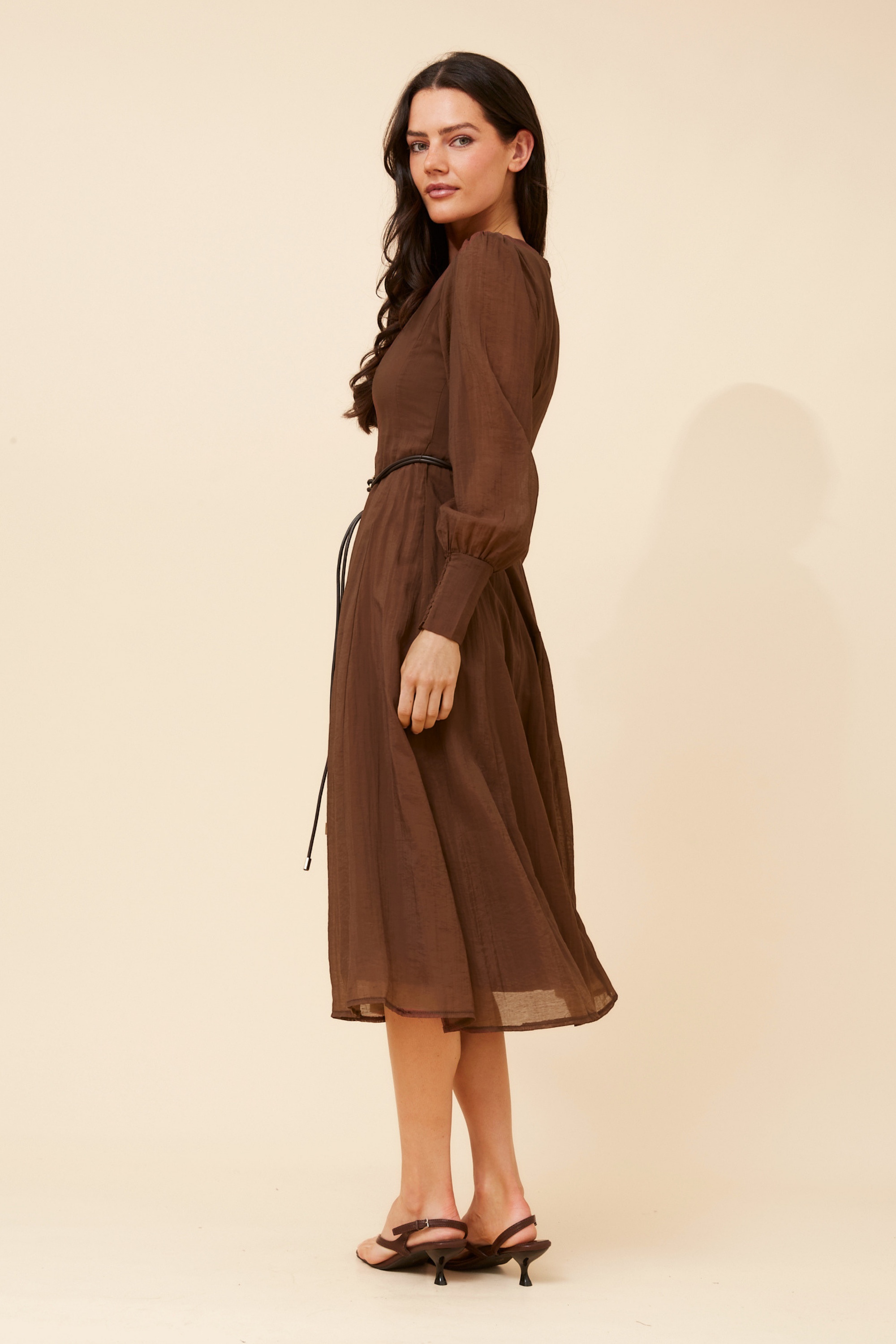 JANAE SOLID MIDI DRESS