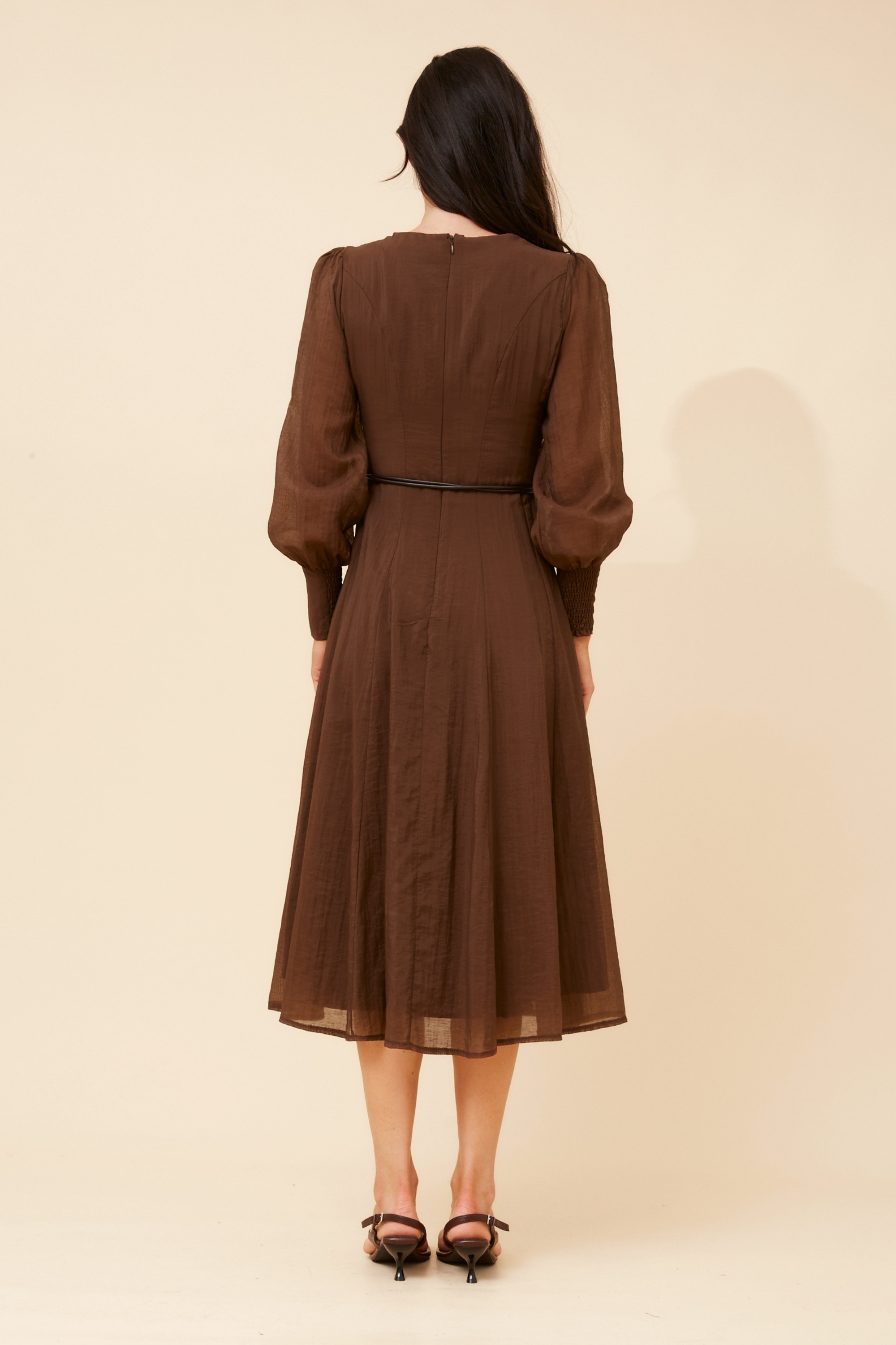 JANAE SOLID MIDI DRESS