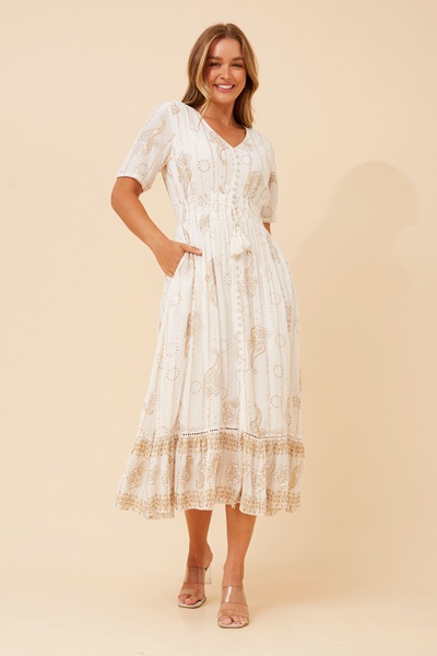 JANAKA PAISLEY PRINT DRESS