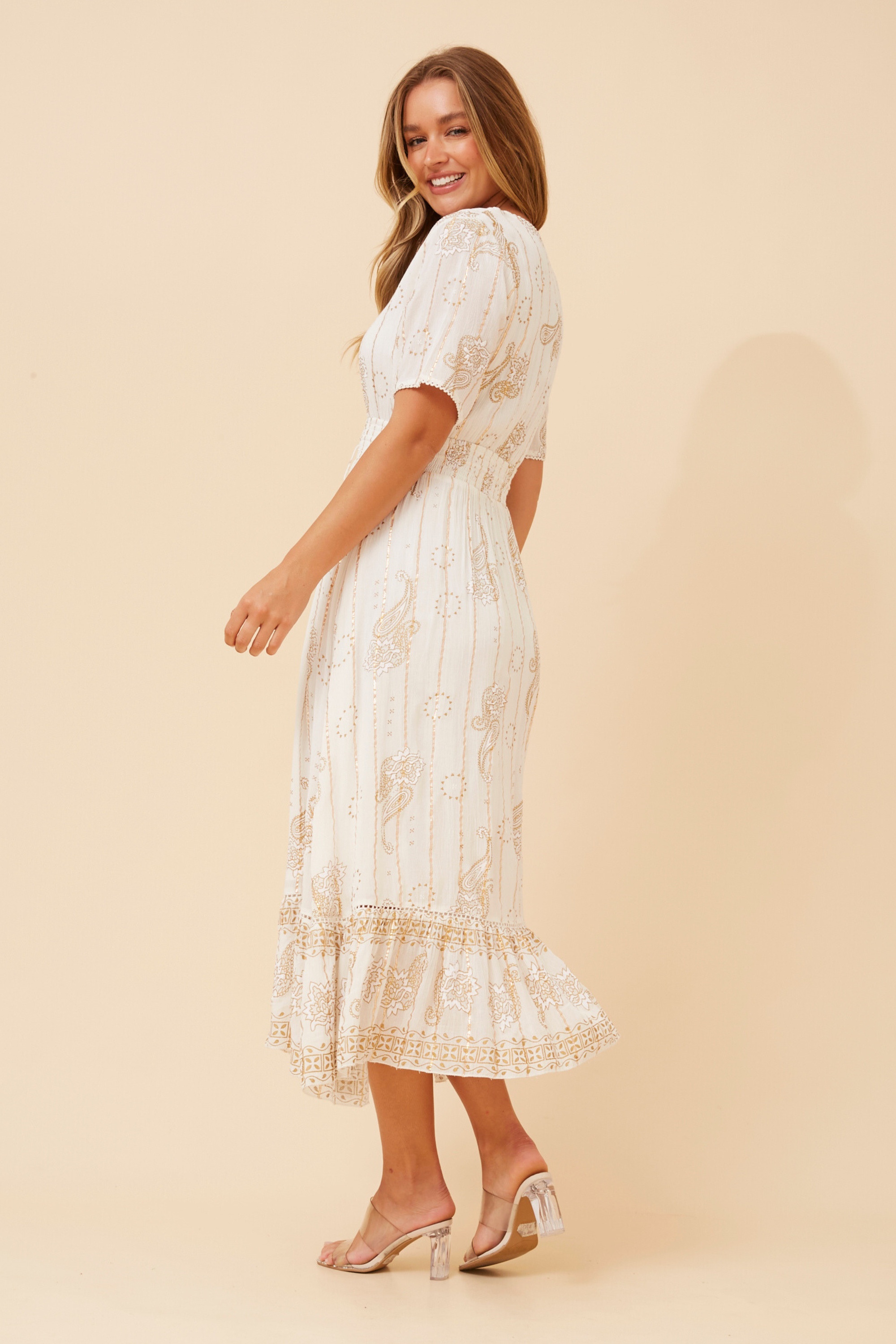 JANAKA PAISLEY PRINT DRESS