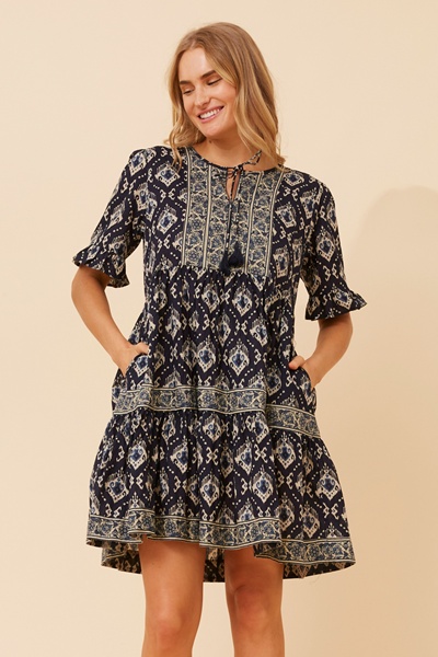 JANESSA BOHO PRINT DRESS