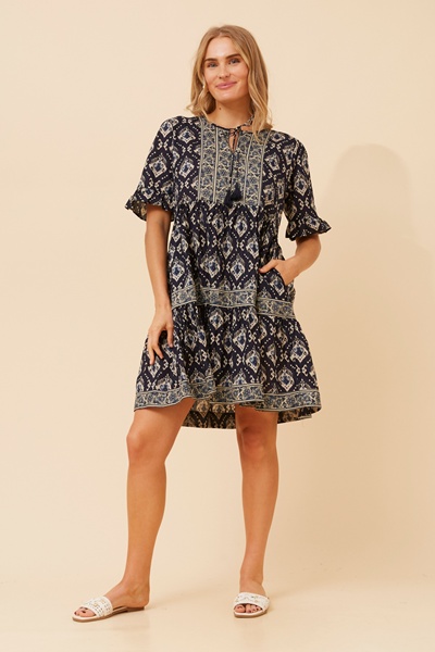 JANESSA BOHO PRINT DRESS