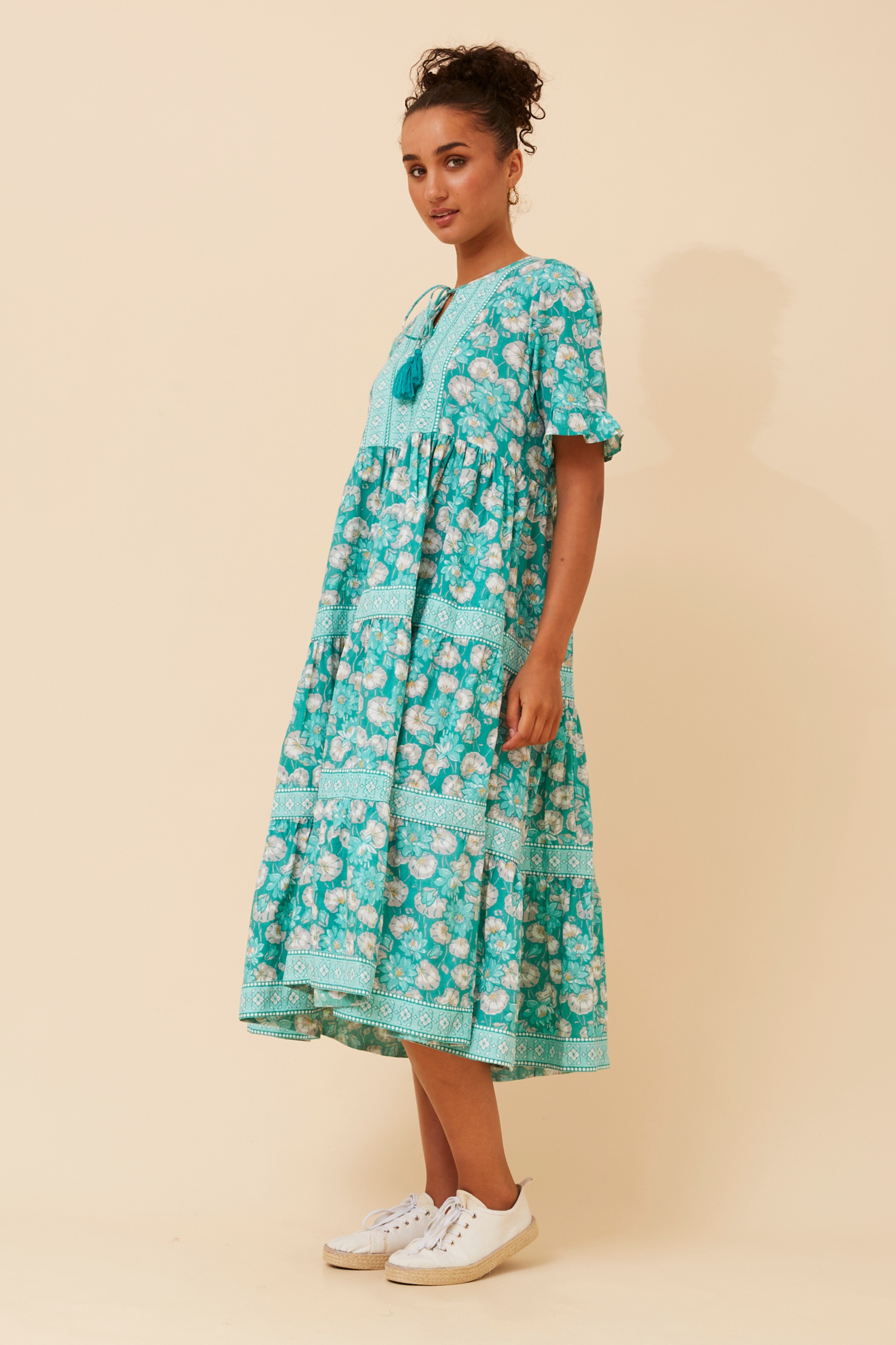 JANESSA FLORAL TIERED DRESS