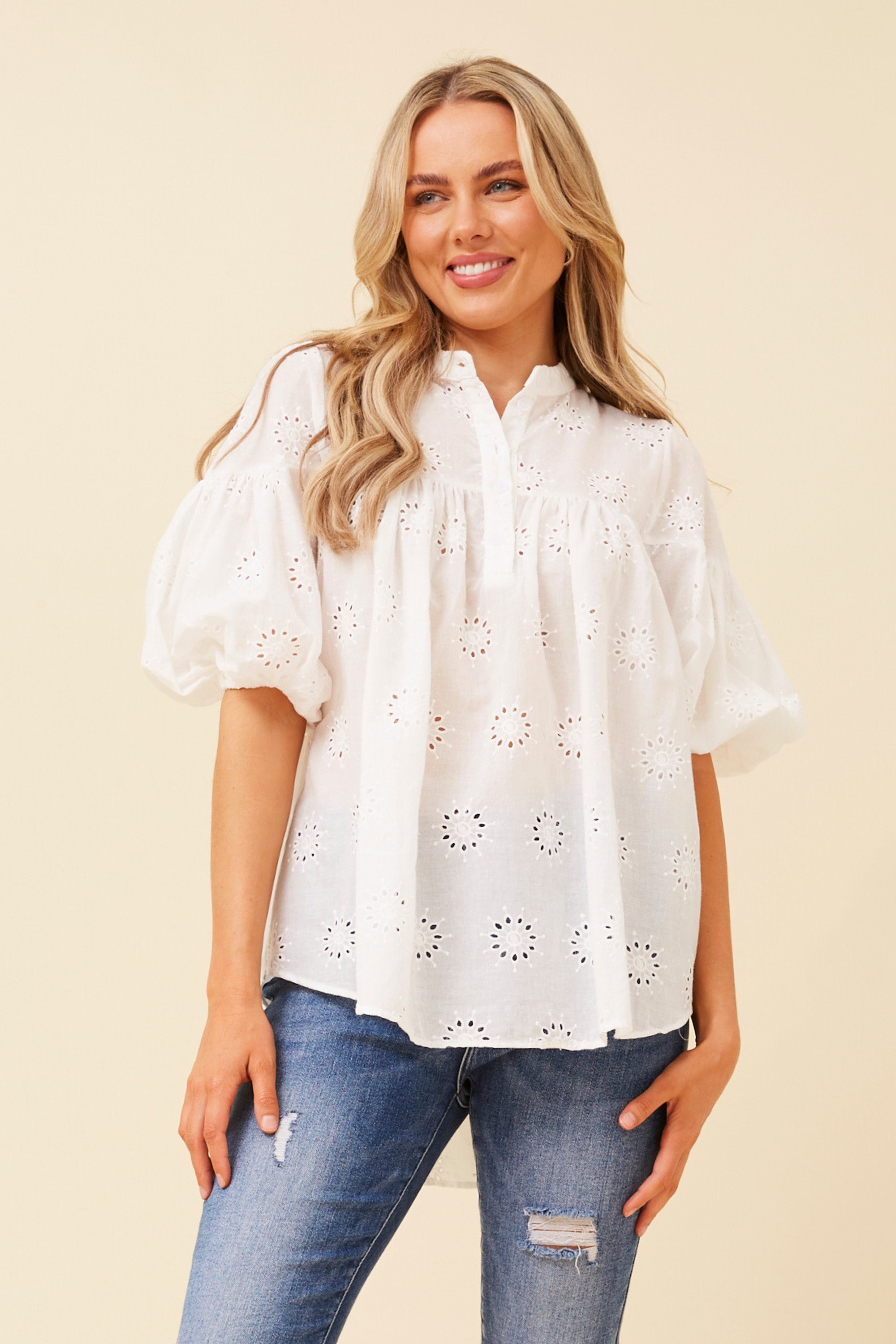 JANICE BRODERIE ANGLAISE TOP