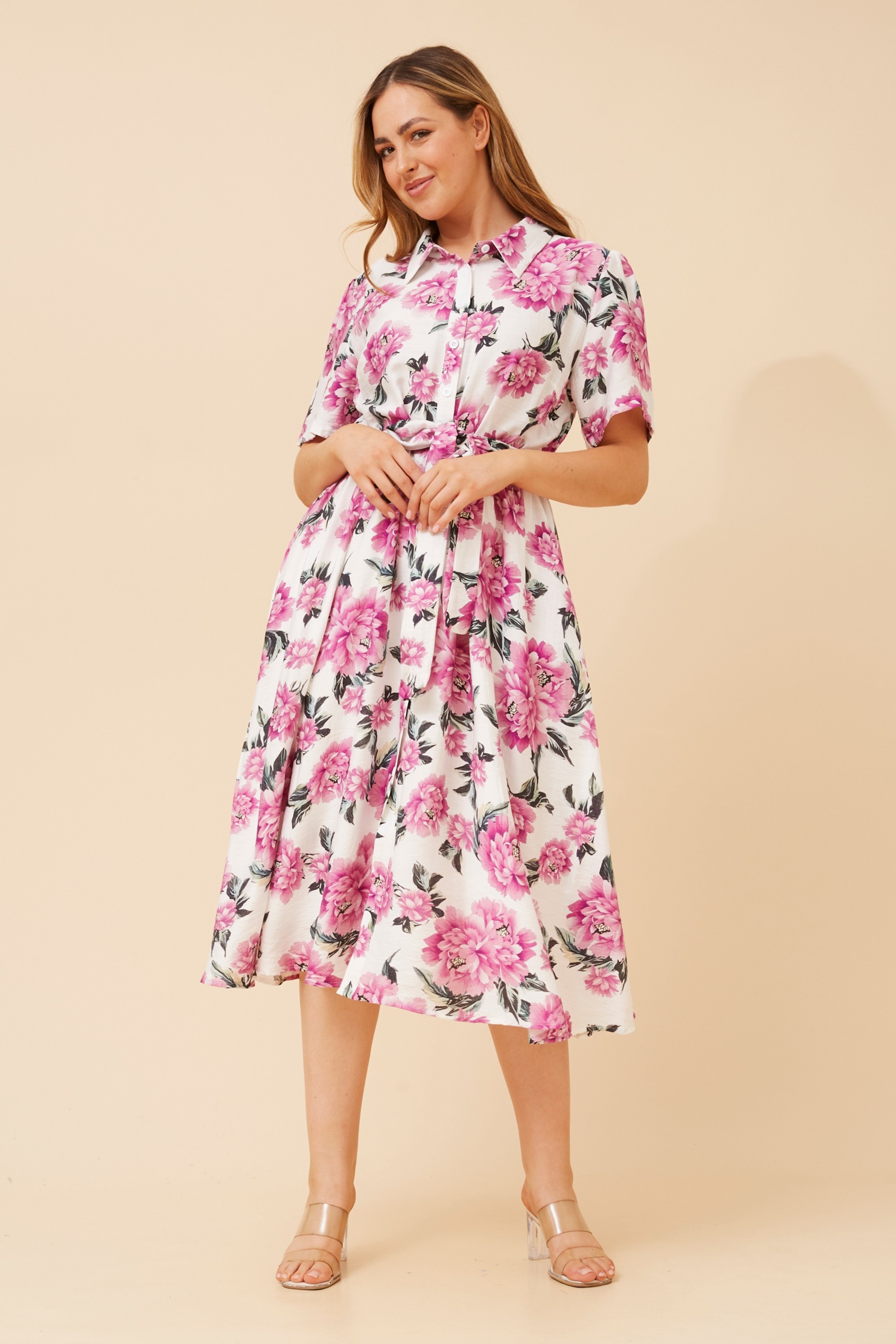 JANIYAH FLORAL PRINT SHIRT DRESS