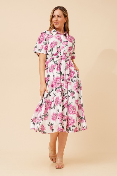 JANIYAH FLORAL PRINT SHIRT DRESS