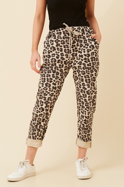 JANJA ANIMAL PRINT JOGGER PANTS