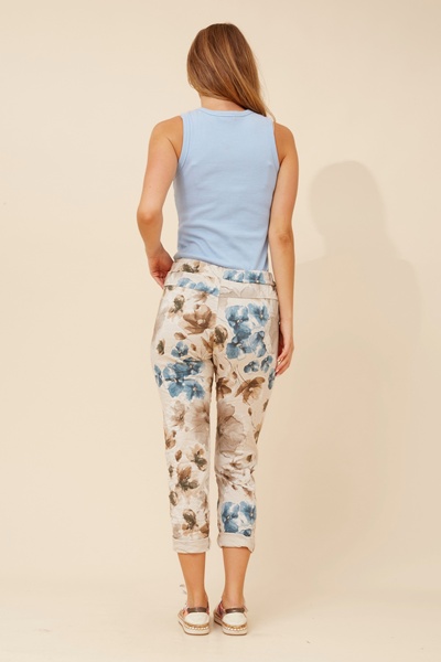 JANJA FLORAL LINEN JOGGER PANTS