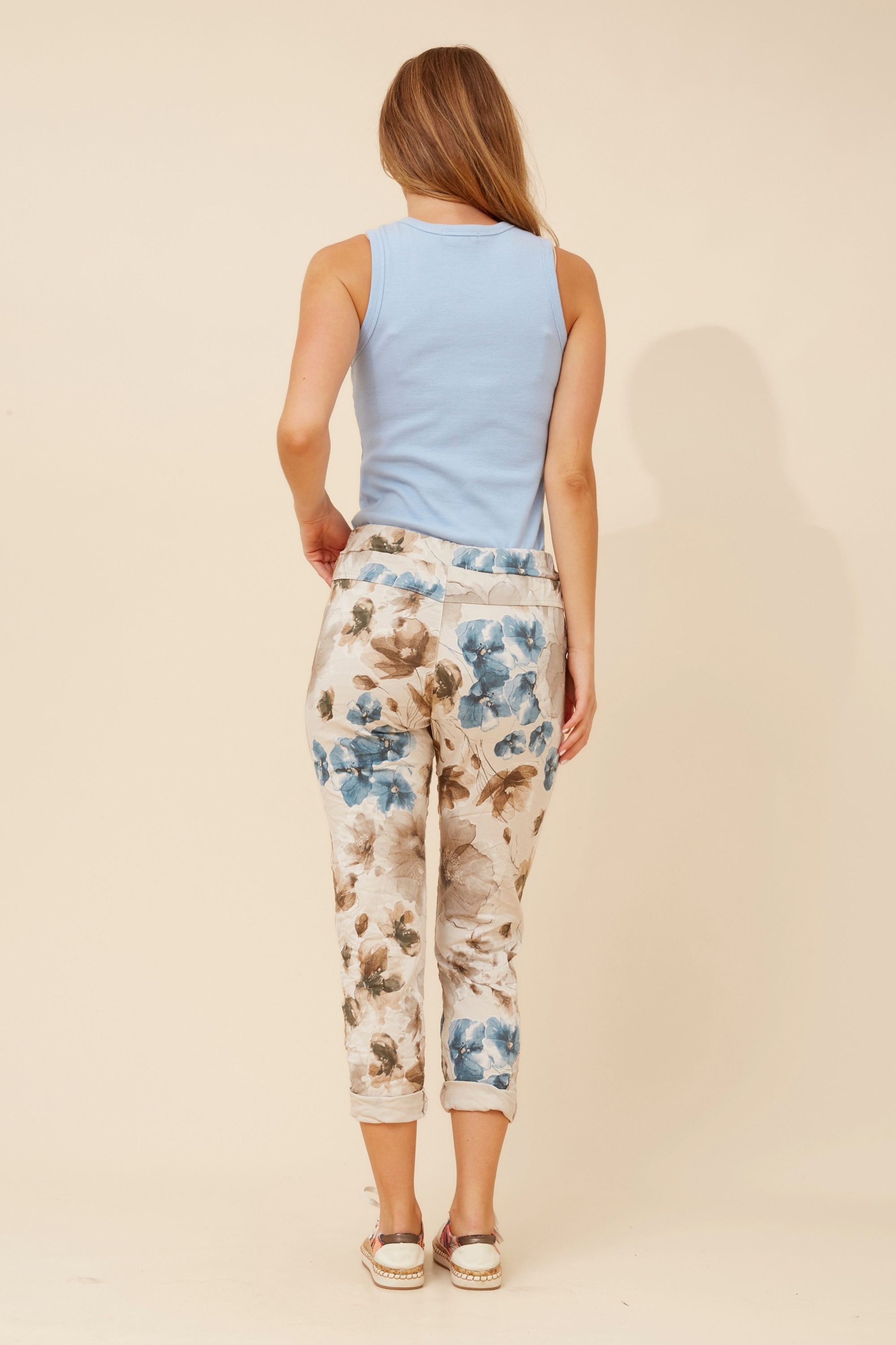 JANJA FLORAL LINEN JOGGER PANTS