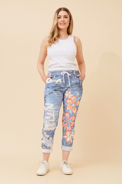 JANJA FLORAL PRINT JOGGER PANTS