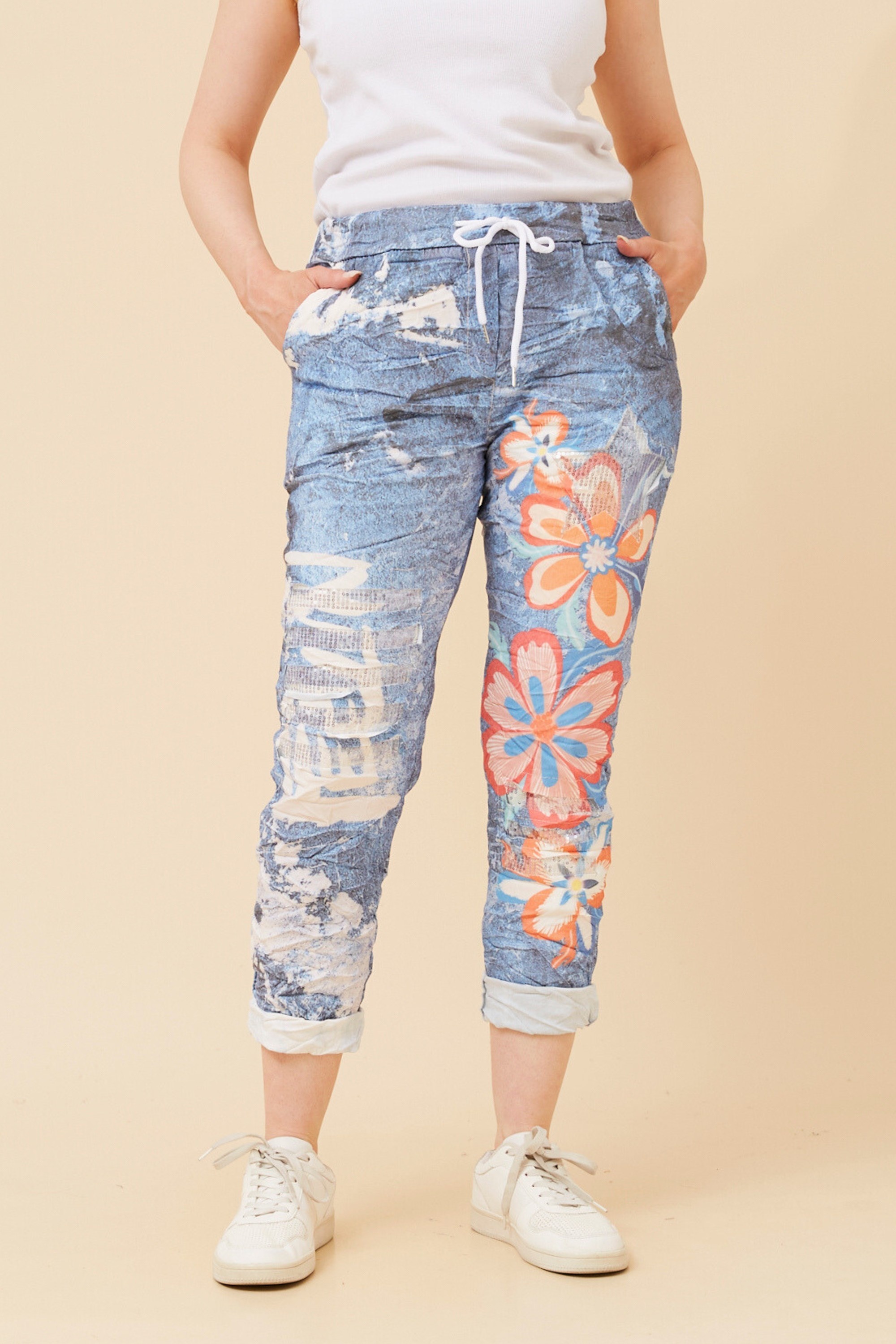 JANJA FLORAL PRINT JOGGER PANTS