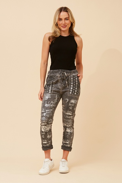 JANJA FOIL PRINT PANTS