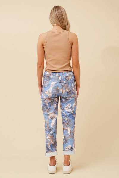 JANJA LEAF PRINT JOGGER PANTS