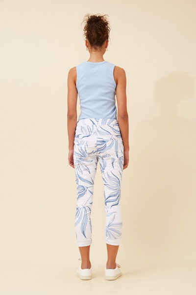 JANJA LEAF PRINT JOGGER PANTS