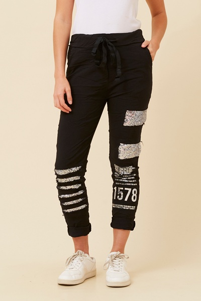 JANJA SEQUIN JOGGER PANTS